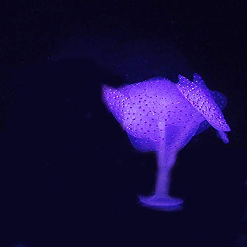 Gulunmun Ornamente Für Aquarien Leuchtende Künstliche Quallen Aquarium Silikon Simulierte Wasserpflanzen Fluoreszierende Lebendige Quallen Aquarium Dekoration-Lila 10X10Cm von Gulunmun