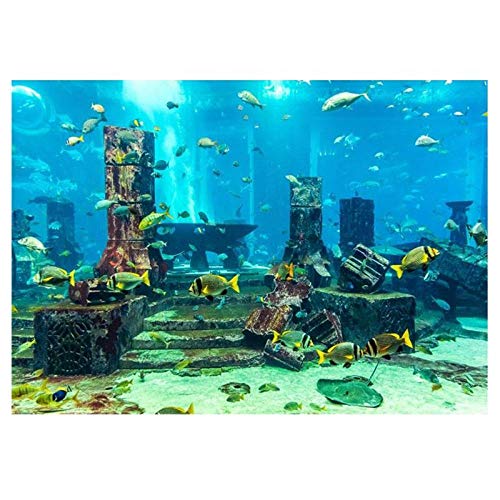 Gulunmun Ornamente Für Aquarien PVC Coral Aquarium Hintergrund Unterwasser Poster Fisch Wanddekoration Aufkleber Blau Frisches Meer Aquarium   Hintergrund-Blau XL von Gulunmun