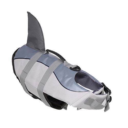 Gulunmun Pet Dog Life Sicherheitsjacke Kostüm Weste Halsband Harness Saver Pet Dog Schwimmwächter Summer Swimwear Mermaid Shark-Grey L. von Gulunmun
