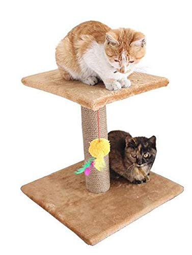 Pet Toys Für Katzen Klettergerüst Kratzbaumspielzeug Kratzkissen Katzenkratzspielzeug Springplatte Cat House-Brown_36X36X38CM von Gulunmun