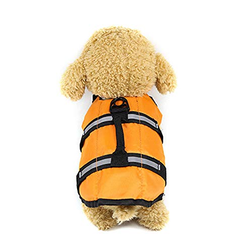 Gulunmun Reflektierende Hund Schwimmweste Outdoor Badeanzug Schwimmweste Welpe Rettungsschwimmen Schwimmen Tragen Sicherheitskleidung-orange XS von Gulunmun