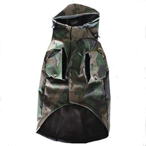 Gulunmun Regenjacken Für Hunde Camouflage Big Dog Raincoat wasserdichte Kleidung Für Kleine, Große Hunde Hooded Rain Cloak-2_12 von Gulunmun