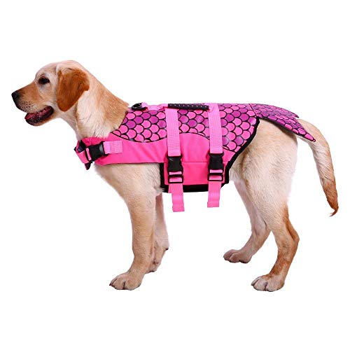 Gulunmun Regenjacken Für Hunde Schwimmweste Vest Saver Safety Schwimmanzug Preserver Mit Verstellbarem Gürtel Für Hunde Aller Größen @ Pink_XL von Gulunmun