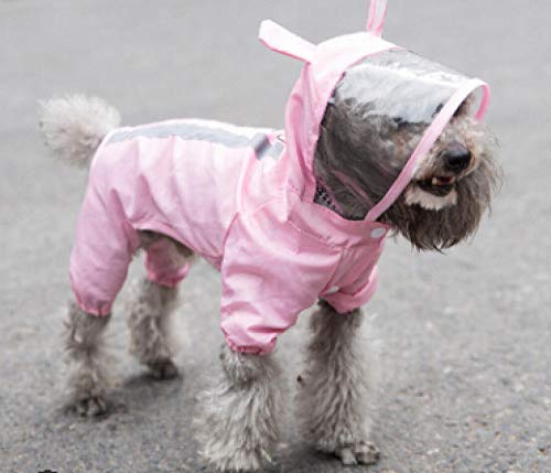 Gulunmun Regenjacken Für Hunde Wasserdichter Hunderegenmantel Atmungsaktive Hundejacke Für Kleine Hunde Mit Kapuze Transparenter Haustierhundewelpen-Regenmantel Pet Supplies-Pink_L von Gulunmun