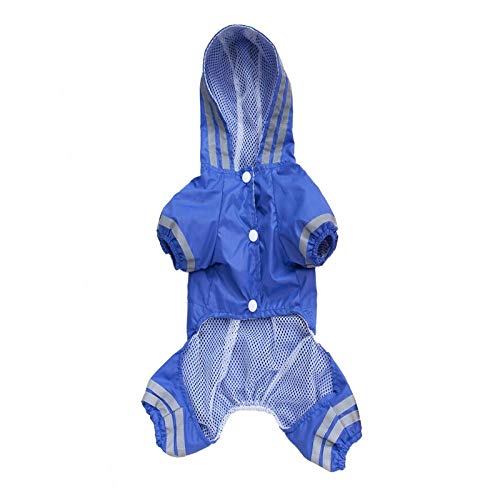 Gulunmun Regenjacken Für Hunde Wasserdichter Hunderegenmantel Reflektierende Hunde Regenjacke Sicherheitsregenmantel Hundewasserdichter Mantel Kleidung Für Kleine Mittelgroße Hunde-Blue_L_ von Gulunmun