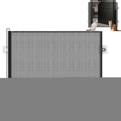 Cat Gate, Retractable Safety Gates, 43.31x30.71 Inches Safety Mesh Fence No Drilling Barrier for Small Medium Large Breeds, Childproofing, Animals Bunny Kitten Baby and Toddler Use von Gungtj