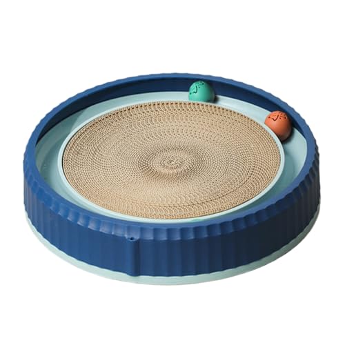 Cat Scratch Pad, Round Cardboard Scratcher with 2 Toy Balls, 15.75x2.76 inches Non Slip Base, Interactive Pet Supply for Kitten Training, Enrichment, and Resting Playtime Cat Scratch Pad, Round Cardboard Scratcher with 2 Toy Balls, 15.75x2.76 inches Non Slip Base, Interactive Pet Supply for Kitten Training, Enrichment, and Resting Playtime von Gungtj