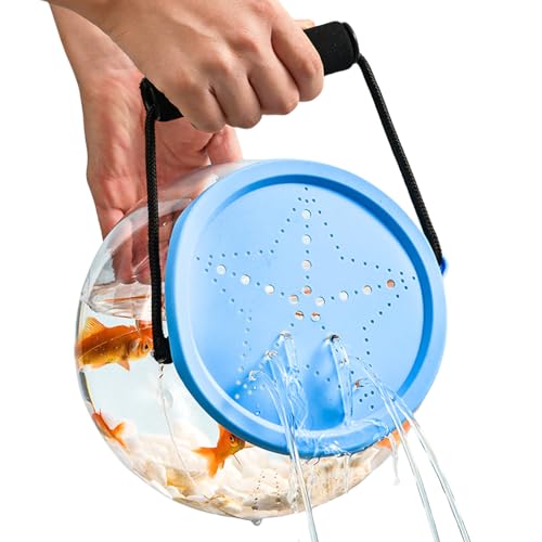 Fish Container, Fishing Transparent Bait Buckets, Leak Proof Storage Box, Live Bait Preservation and Reptile Breeding for Beach Seine Netting,6.1x7.09x11.81 inches von Gungtj