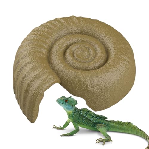 Snake Hides Ammonite Shape - 2.56 inch Small Animal Shelter for Reptile Habitat, Decorative Terrarium House for Hiding Resting Sleeping,Garden Tank Home Play Environment von Gungtj