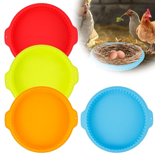 4 Stück Nistunterlagen Hühner,Waschbare Hühner Nistkasten Einlage,Wiederverwendbare Silikon Zubehör zum Schutz von Hühnerstall und Eiern 8 Stück Legenest für Hühner, Legenester für Hühner, Hühner NI von Guniata