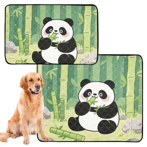2 Stück Hunde-Teppich, pinkelfest, schmutzige Matten für Hunde, waschbar, rutschfest, für Auto, 61 x 91,4 cm + 91,4 x 106,7 cm, Panda mit 2 Stück Hunde-Teppich, pinkelfest, schmutzige Matten für Hunde, waschbar, rutschfest, für Auto, 61 x 91,4 cm + 91,4 x 106,7 cm, Panda mit von GuoChe