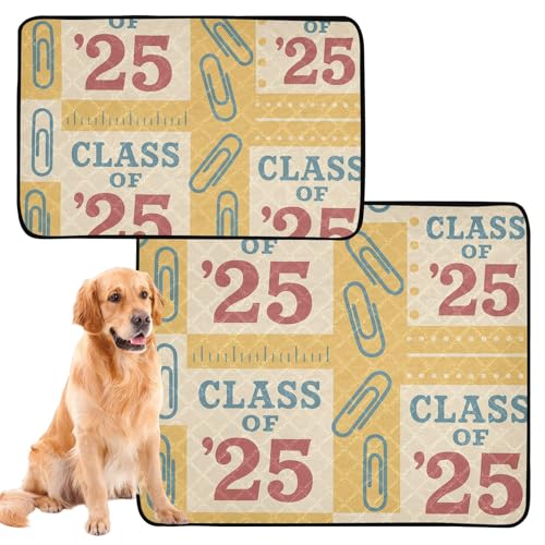 2 waschbare Hunde-Urinierunterlagen, extra groß, waschbar, rutschfeste Bodenmatte für den Innenbereich, 61 x 91,4 cm + 91,4 x 106,7 cm, Retro_backtoschool_Wallpaper 2 waschbare Hunde-Urinierunterlagen, extra groß, waschbar, rutschfeste Bodenmatte für den Innenbereich, 61 x 91,4 cm + 91,4 x 106,7 cm, Retro_backtoschool_Wallpaper von GuoChe
