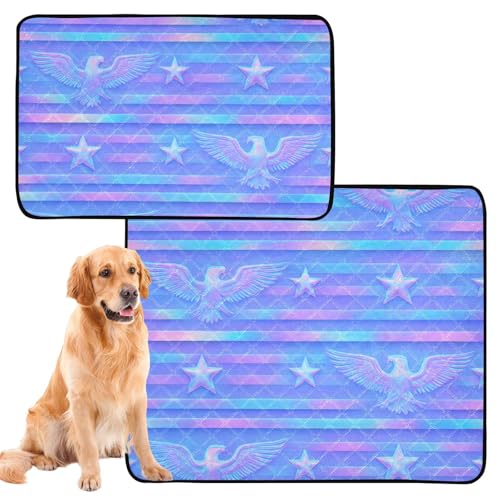 3 Stück Hunde-Teppich, wiederverwendbar, rutschfeste Matte für den Boden, 50,8 x 61 cm, holografische gestreifte Tapete 3 Stück Hunde-Teppich, wiederverwendbar, rutschfeste Matte für den Boden, 50,8 x 61 cm, holografische gestreifte Tapete von GuoChe