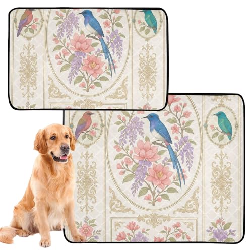 3 x Hunde-Uriniertablett für den Innenbereich, rutschfeste Matte für den Boden, 50,8 x 61 cm, Pfau, elegantes Muster 3 x Hunde-Uriniertablett für den Innenbereich, rutschfeste Matte für den Boden, 50,8 x 61 cm, Pfau, elegantes Muster von GuoChe