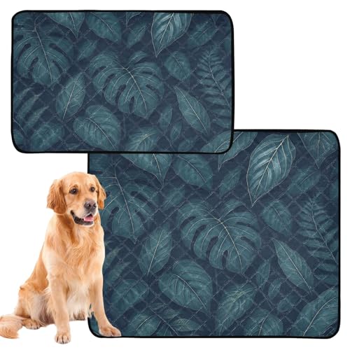 3 x Hunde-Uriniertablett für den Innenbereich, waschbar, rutschfeste Matte für Hunde, für Reisen, 50,8 x 61 cm, botanische Blätter, Glitzertapete 3 x Hunde-Uriniertablett für den Innenbereich, waschbar, rutschfeste Matte für Hunde, für Reisen, 50,8 x 61 cm, botanische Blätter, Glitzertapete von GuoChe
