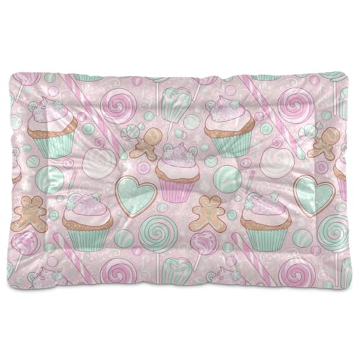 GuoChe Blush Candy Hundehütte, nahtloses Muster, waschbar, rutschfest, weich, bequem, für mittelgroße und große Hunde, 91,4 x 61 cm GuoChe Blush Candy Hundehütte, nahtloses Muster, waschbar, rutschfest, weich, bequem, für mittelgroße und große Hunde, 91,4 x 61 cm von GuoChe