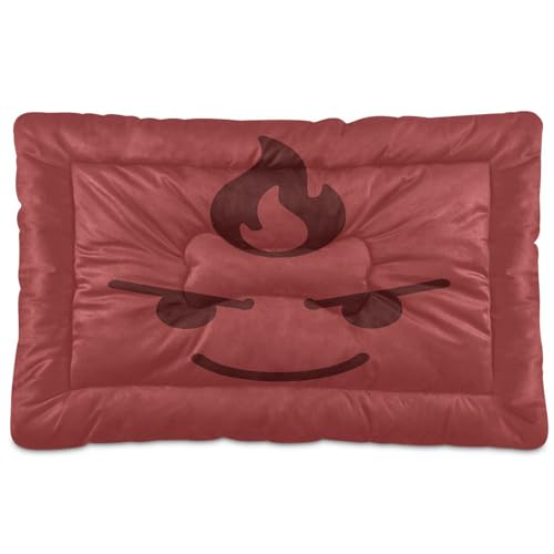 GuoChe Determined Hundehütte in Flammenoptik, waschbar, weiche, bequeme, rutschfeste Unterseite, für große, mittelgroße und kleine Hunde, 91,4 x 61 cm von GuoChe