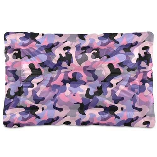 GuoChe Haustierbett, waschbar, rutschfest, weich, bequem, für große, mittelgroße und kleine Hunde, 91,4 x 61 cm, Camouflage-Muster von GuoChe