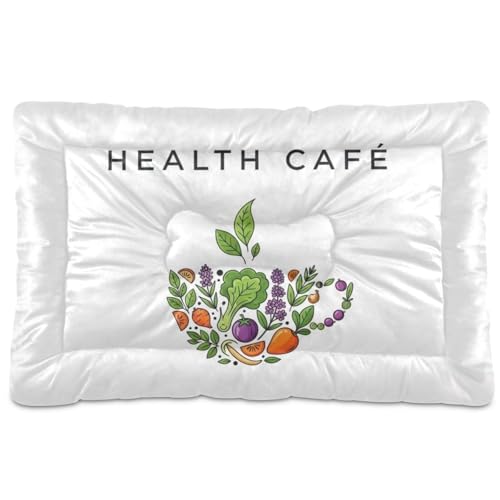 GuoChe Health Cafe Hunde- und Katzenbett mit Logo, waschbar, weich, rutschfest, für große, mittelgroße und kleine Hunde, 91,4 x 61 cm GuoChe Health Cafe Hunde- und Katzenbett mit Logo, waschbar, weich, rutschfest, für große, mittelgroße und kleine Hunde, 91,4 x 61 cm von GuoChe