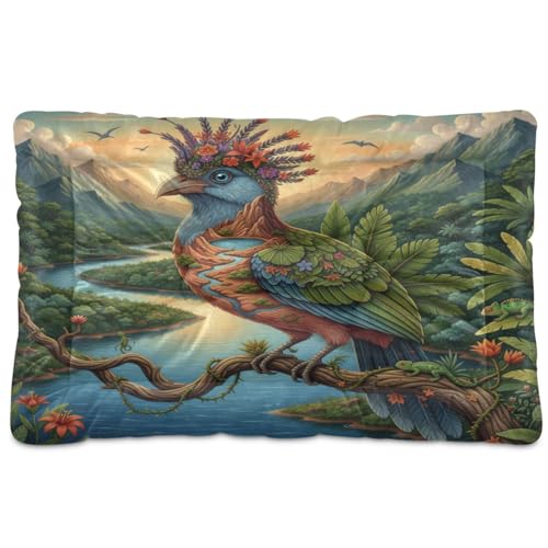 GuoChe Hoatzin Riverbank Collage waschbare Haustiermatte, weich, rutschfest, für mittelgroße und große Hunde, 91,4 x 61 cm GuoChe Hoatzin Riverbank Collage waschbare Haustiermatte, weich, rutschfest, für mittelgroße und große Hunde, 91,4 x 61 cm von GuoChe