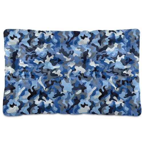 GuoChe Hunde- und Katzenbett, waschbar, weich, bequem, rutschfeste Unterseite, für mittelgroße und große Hunde, 91,4 x 61 cm, Camouflage-Blau GuoChe Hunde- und Katzenbett, waschbar, weich, bequem, rutschfeste Unterseite, für mittelgroße und große Hunde, 91,4 x 61 cm, Camouflage-Blau von GuoChe