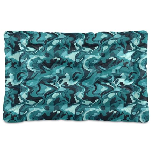 GuoChe Hundehütte, waschbar, rutschfest, weich, bequem, für mittelgroße und große Hunde, 91,4 x 61 cm, Camouflage Türkis GuoChe Hundehütte, waschbar, rutschfest, weich, bequem, für mittelgroße und große Hunde, 91,4 x 61 cm, Camouflage Türkis von GuoChe