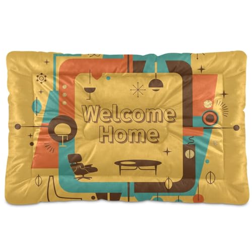 GuoChe Hundehütte im Retro-Stil, modern, waschbar, weich, bequem, rutschfeste Unterseite, für mittelgroße und große Hunde, 91,4 x 61 cm von GuoChe