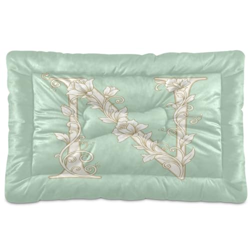GuoChe Hundematte/Hundematte, waschbar, weich, rutschfest, für mittelgroße und große Hunde, 91,4 x 61 cm, Mint Floral von GuoChe
