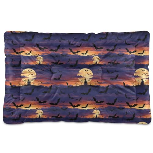 GuoChe Hundematte mit Fledermaus-Silhouette, nahtloses Muster, waschbar, weich, rutschfest, für große, mittelgroße und kleine Hunde, 91,4 x 61 cm von GuoChe