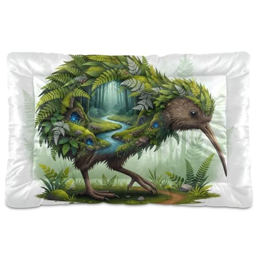 GuoChe Kiwi Hundekäfig-Matte, waschbar, weich, bequem, rutschfeste Unterseite, für mittelgroße und große Hunde, 91,4 x 61 cm von GuoChe