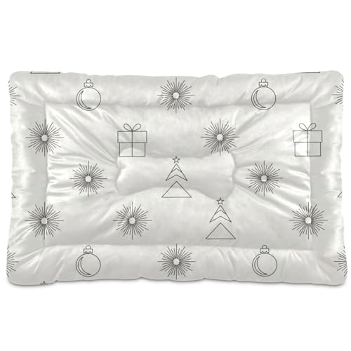 GuoChe Minimalist Line Hundehütte mit nahtlosem Muster, waschbar, rutschfest, weich, bequem, für mittelgroße und große Hunde, 91,4 x 61 cm von GuoChe