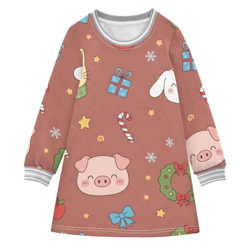 GuoChe Weihnachtliches Haustiermuster, kleine Gir Thanksgiving-Kleider für Kinder, lässig, bunt, 3T von GuoChe