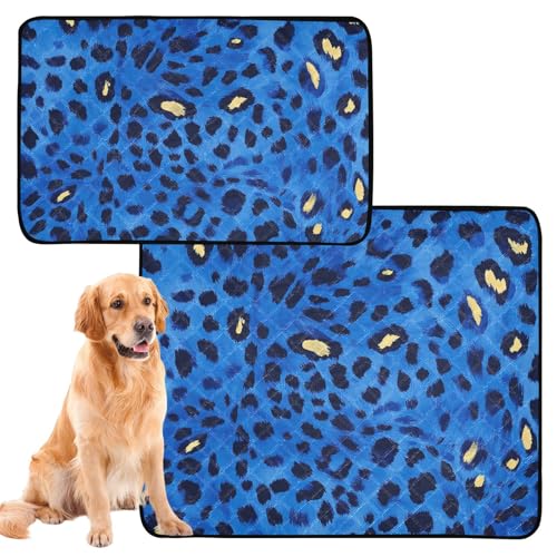 Hunde-Teppich, waschbar, rutschfest, für Autositz, 61 x 91,4 cm + 91,4 x 106,7 cm, blauer Leopardenmuster, 2 Stück Hunde-Teppich, waschbar, rutschfest, für Autositz, 61 x 91,4 cm + 91,4 x 106,7 cm, blauer Leopardenmuster, 2 Stück von GuoChe