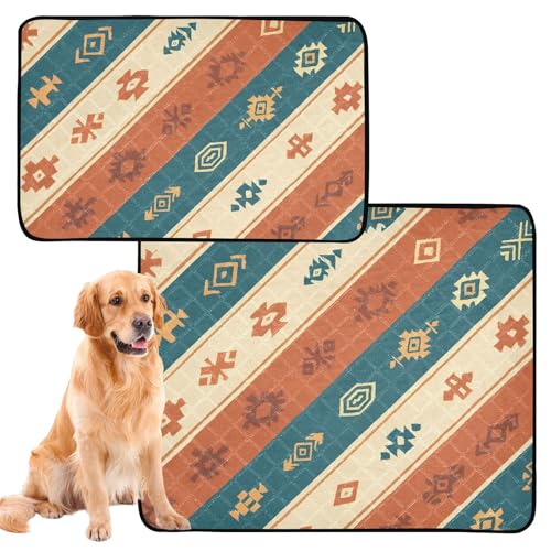 Hunde-Teppich für Hunde, schmutzige Füße, waschbar, rutschfest, für Auto und Flugzeug, 61 x 91,4 cm + 91,4 x 106,7 cm, gestreift, 2 Stück Hunde-Teppich für Hunde, schmutzige Füße, waschbar, rutschfest, für Auto und Flugzeug, 61 x 91,4 cm + 91,4 x 106,7 cm, gestreift, 2 Stück von GuoChe