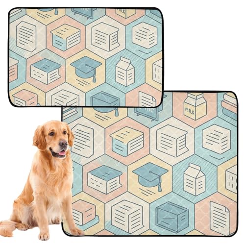 Hunde-Uriniermatten, groß, waschbar, für Hunde, rutschfeste Bodenmatte für Auto und Flugzeug, 50,8 x 61 cm, geometrisch, modern, 3 Stück Hunde-Uriniermatten, groß, waschbar, für Hunde, rutschfeste Bodenmatte für Auto und Flugzeug, 50,8 x 61 cm, geometrisch, modern, 3 Stück von GuoChe