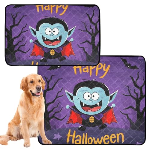 Hunde-Uriniermatten, waschbar, rutschfest, für Auto und Flugzeug, 50,8 x 61 cm, Happy Halloween, Cartoon, niedlicher Vampir, 3 Stück Hunde-Uriniermatten, waschbar, rutschfest, für Auto und Flugzeug, 50,8 x 61 cm, Happy Halloween, Cartoon, niedlicher Vampir, 3 Stück von GuoChe