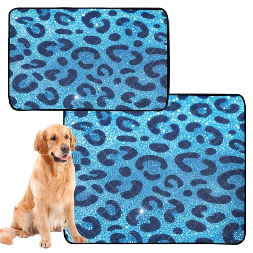 Hunde-Urinierteppich, wiederverwendbar, rutschfest, für Strand, 50,8 x 61 cm, glitzernder Leopardenmuster, Blau, 3 Stück Hunde-Urinierteppich, wiederverwendbar, rutschfest, für Strand, 50,8 x 61 cm, glitzernder Leopardenmuster, Blau, 3 Stück von GuoChe