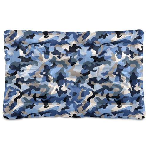 Hundebett, waschbar, rutschfest, weich, bequem, für große Jumbo, mittelgroße und kleine Hunde, 91,4 x 61 cm, Camouflage-Blau Hundebett, waschbar, rutschfest, weich, bequem, für große Jumbo, mittelgroße und kleine Hunde, 91,4 x 61 cm, Camouflage-Blau von GuoChe