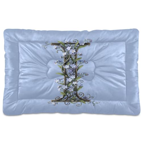 Hundebett, waschbar, weich, bequem, rutschfeste Unterseite, für große, mittelgroße und kleine Hunde, 91,4 x 61 cm, Blau von GuoChe