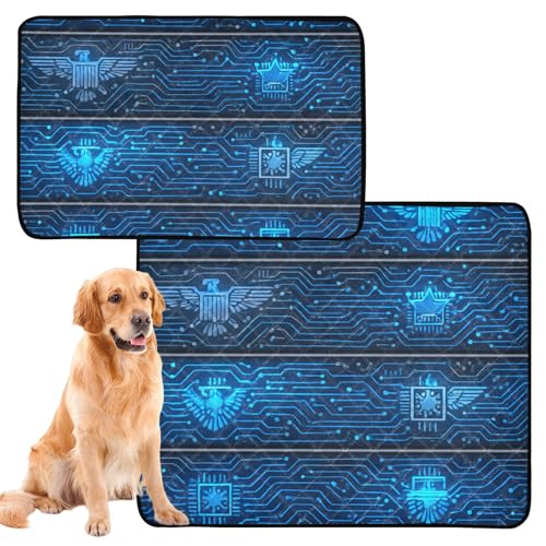 Hundedecke für Hunde, waschbar, rutschfest, für Rasen, 61 x 91,4 cm + 91,4 x 106,7 cm, gestreift, 2 Stück Hundedecke für Hunde, waschbar, rutschfest, für Rasen, 61 x 91,4 cm + 91,4 x 106,7 cm, gestreift, 2 Stück von GuoChe