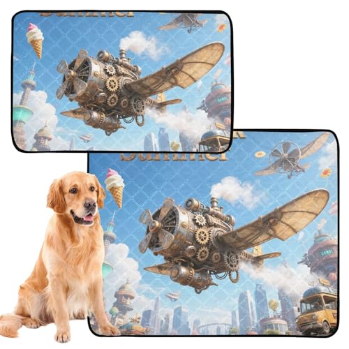 Hundematte, waschbar, rutschfest, 50,8 x 61 cm, Steampunk-Sommer, 3 Stück Hundematte, waschbar, rutschfest, 50,8 x 61 cm, Steampunk-Sommer, 3 Stück von GuoChe