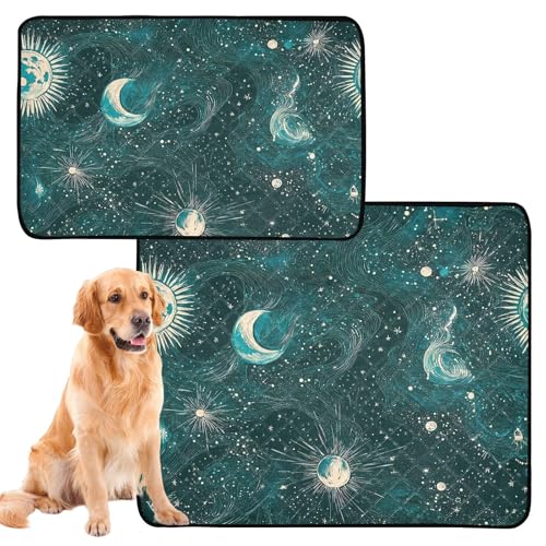 Hundematte, waschbar, rutschfest, für Auto, 50,8 x 61 cm, Galaxie, Weltraum, Fantasy-Kunst, 3 Stück von GuoChe
