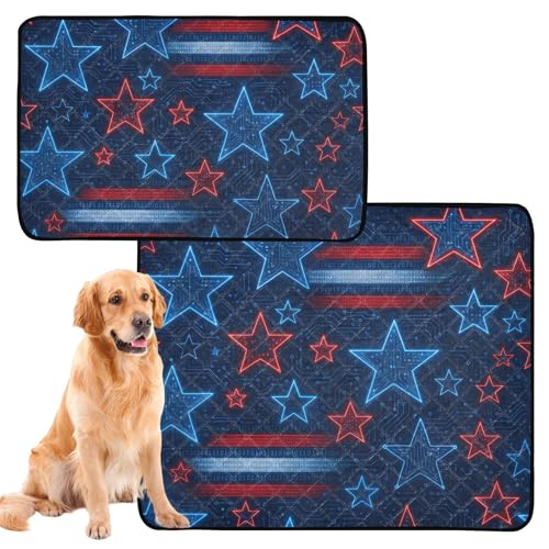 Hundematte, waschbar, rutschfest, für Autositz, 50,8 x 61 cm, 4. Juli, Sterne, Tech, Muster, 3 Stück Hundematte, waschbar, rutschfest, für Autositz, 50,8 x 61 cm, 4. Juli, Sterne, Tech, Muster, 3 Stück von GuoChe