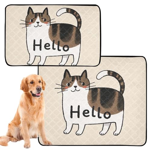 Hundematte, waschbar, rutschfest, für Autositz, 50,8 x 61 cm, Hello Cartoon, niedlich, Weiß, 3 Stück Hundematte, waschbar, rutschfest, für Autositz, 50,8 x 61 cm, Hello Cartoon, niedlich, Weiß, 3 Stück von GuoChe
