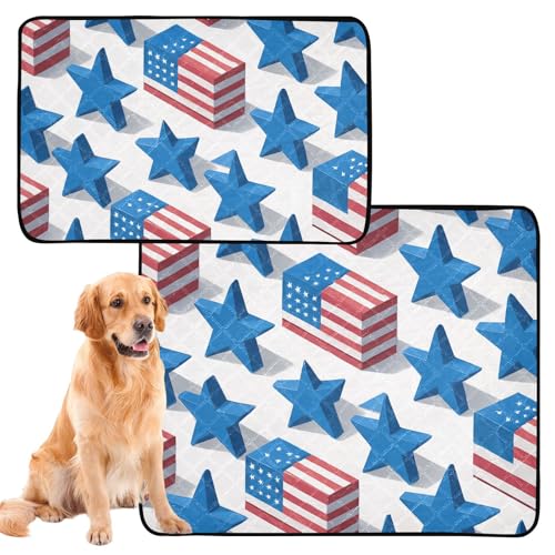 Hundematte, waschbar, rutschfest, für Reisen, 50,8 x 61 cm, 4. Juli, Flaggen, isometrisches Muster, 3 Stück Hundematte, waschbar, rutschfest, für Reisen, 50,8 x 61 cm, 4. Juli, Flaggen, isometrisches Muster, 3 Stück von GuoChe