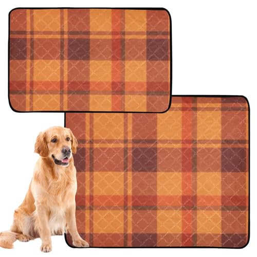 Hundematte, waschbar, rutschfest, für Reisen, 50,8 x 61 cm, kariert, Orange / Rot, 3 Stück Hundematte, waschbar, rutschfest, für Reisen, 50,8 x 61 cm, kariert, Orange / Rot, 3 Stück von GuoChe