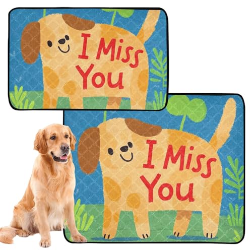 Hundematte für Auto und Flugzeug, 50,8 x 61 cm, Motiv: "I Miss You", Cartoon, niedlicher brauner Hund, 3 Stück Hundematte für Auto und Flugzeug, 50,8 x 61 cm, Motiv: "I Miss You", Cartoon, niedlicher brauner Hund, 3 Stück von GuoChe