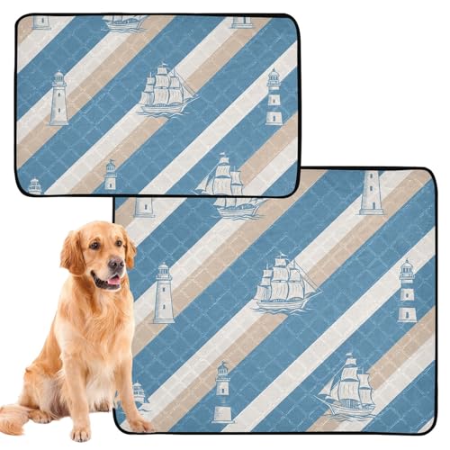 Hundematte für Auto und Flugzeug, waschbar, wasserdicht, rutschfest, 61 x 91,4 cm + 91,4 x 106,7 cm, gestreift, 2 Stück Hundematte für Auto und Flugzeug, waschbar, wasserdicht, rutschfest, 61 x 91,4 cm + 91,4 x 106,7 cm, gestreift, 2 Stück von GuoChe