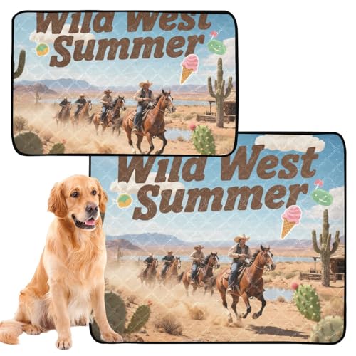 Hundematte für Hunde, schmutzige Füße, waschbar, rutschfest, 50,8 x 61 cm, Motiv: Wilder Westen, Sommer mit Cowboys, 3 Stück Hundematte für Hunde, schmutzige Füße, waschbar, rutschfest, 50,8 x 61 cm, Motiv: Wilder Westen, Sommer mit Cowboys, 3 Stück von GuoChe
