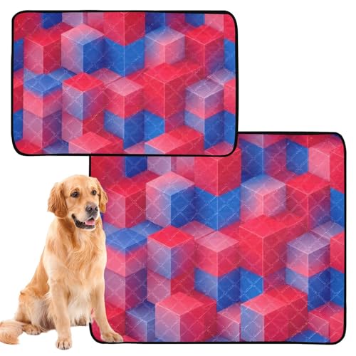 Hundematte für Hunde, waschbar, rutschfest, 50,8 x 61 cm, 3D-Würfelfarben, Block-Design, 3 Stück Hundematte für Hunde, waschbar, rutschfest, 50,8 x 61 cm, 3D-Würfelfarben, Block-Design, 3 Stück von GuoChe